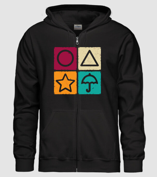 squid game motive game model negru pe tricou