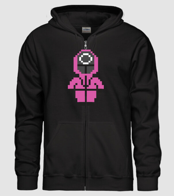 squid game pixel model negru pe tricou