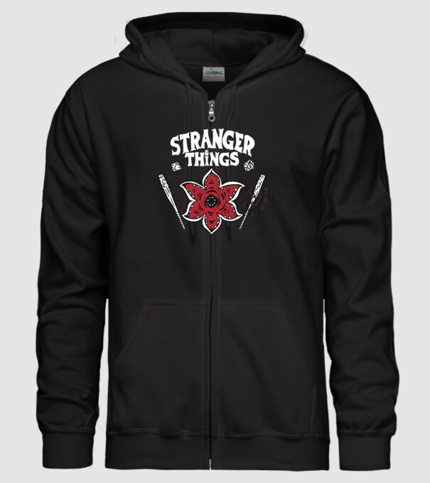 stranger things demogorgon head model negru pe tricou