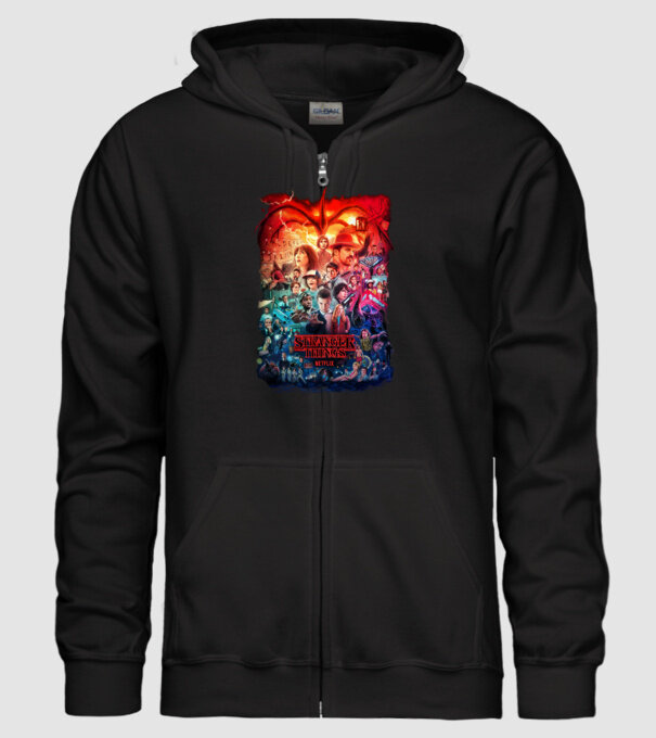 stranger things tribute poster2 model negru pe tricou