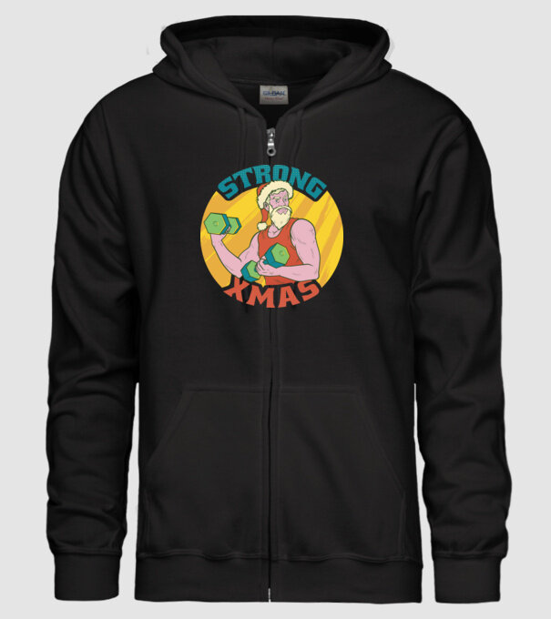 strong xmas model negru pe tricou