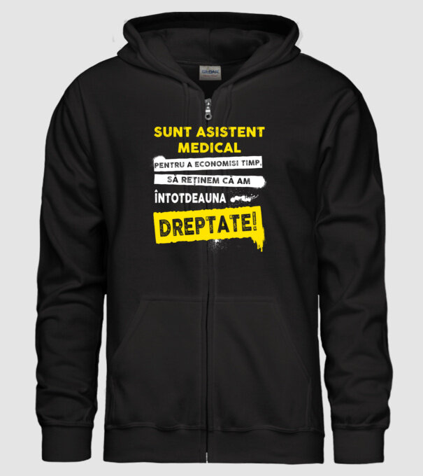 Sunt asistent medical, pentru a economisi timp, să reținem că am întotdeauna dreptate! model negru pe tricou