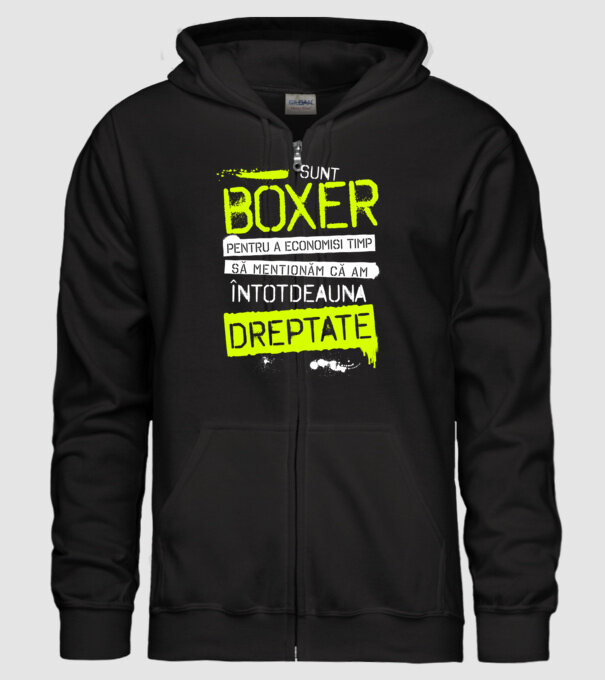 Sunt boxer, pentru a economisi timp, să reținem că am întotdeauna dreptate model negru pe tricou