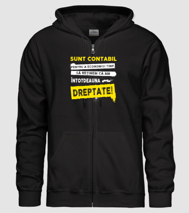 Sunt contabil, pentru a economisi timp, să reținem că am întotdeauna dreptate! model negru pe tricou