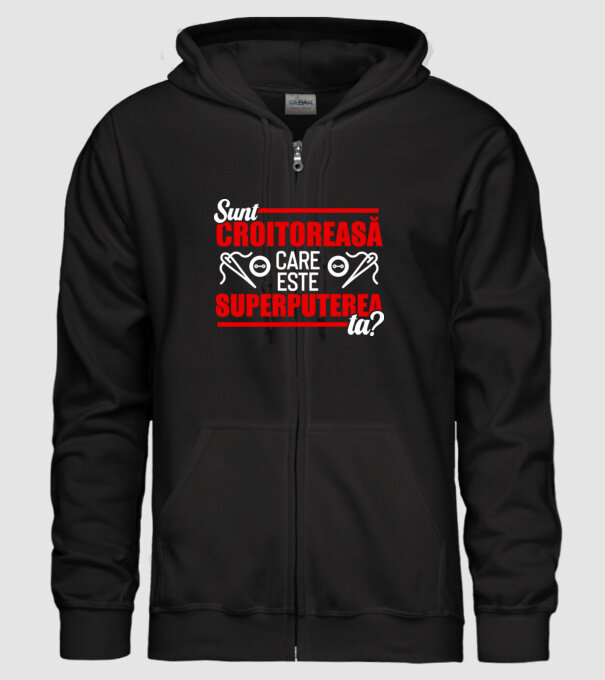 sunt croitoreasă, care este superputerea ta D1995486 model negru pe tricou