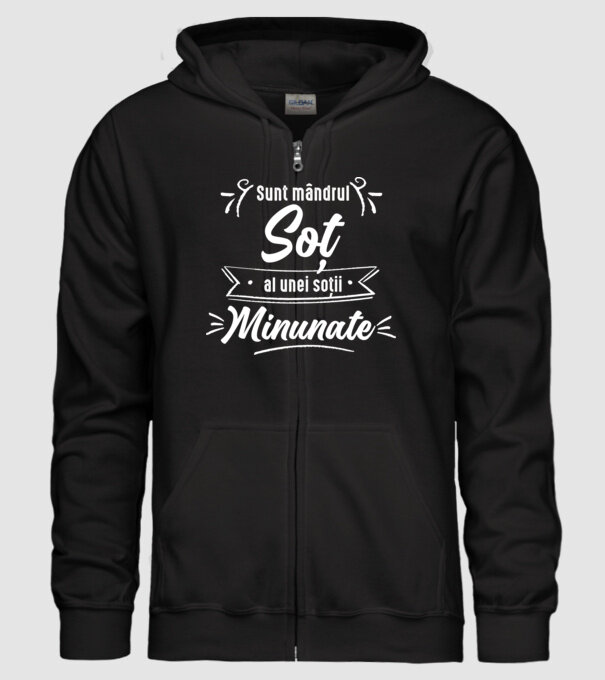 Sunt mândrul soț al unei soții minunate model negru pe tricou