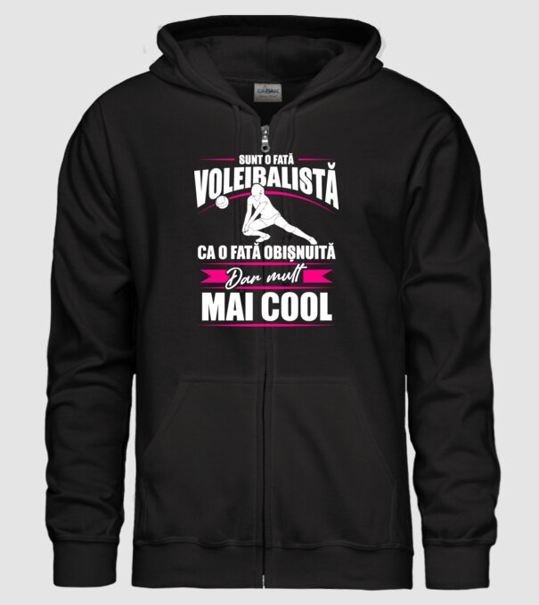 sunt o fată voleibalistă, ca o fată obișnuită, dar mult mai cool model negru pe tricou