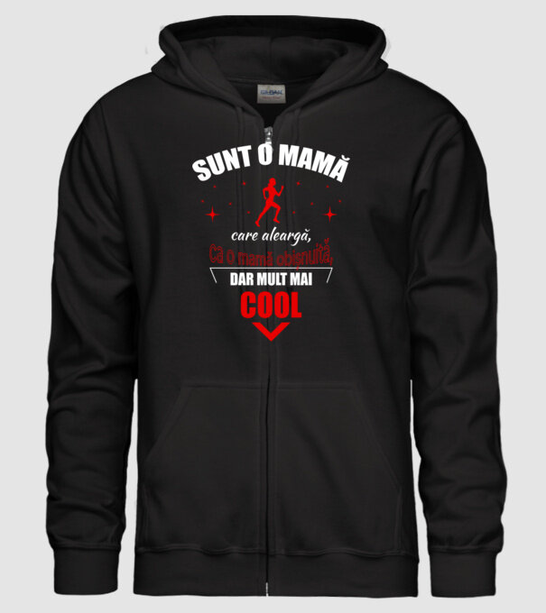 Sunt o mamă care aleargă, ca o mamă obișnuită, dar mult mai cool model negru pe tricou