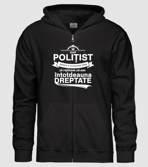 sunt polițist - pentru a economisi timp, să reținem că am întotdeauna dreptate model negru pe tricou