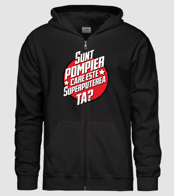 sunt pompier, care este superputerea ta? model negru pe tricou