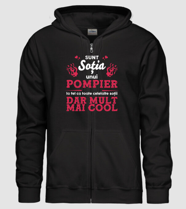 sunt soția unui pompier, la fel ca toate celelalte soții, dar mult mai cool D8416418 model negru pe tricou