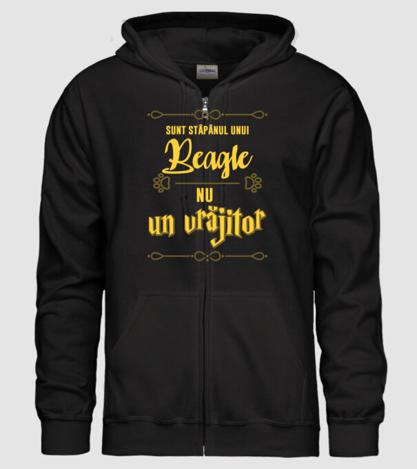 sunt stăpânul unui beagle, nu un vrăjitor model negru pe tricou