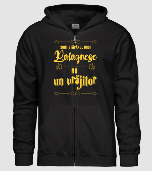 sunt stăpânul unui bolognese, nu un vrăjitor model negru pe tricou