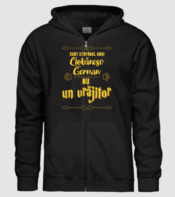 sunt stăpânul unui ciobănesc german, nu un vrăjitor model negru pe tricou