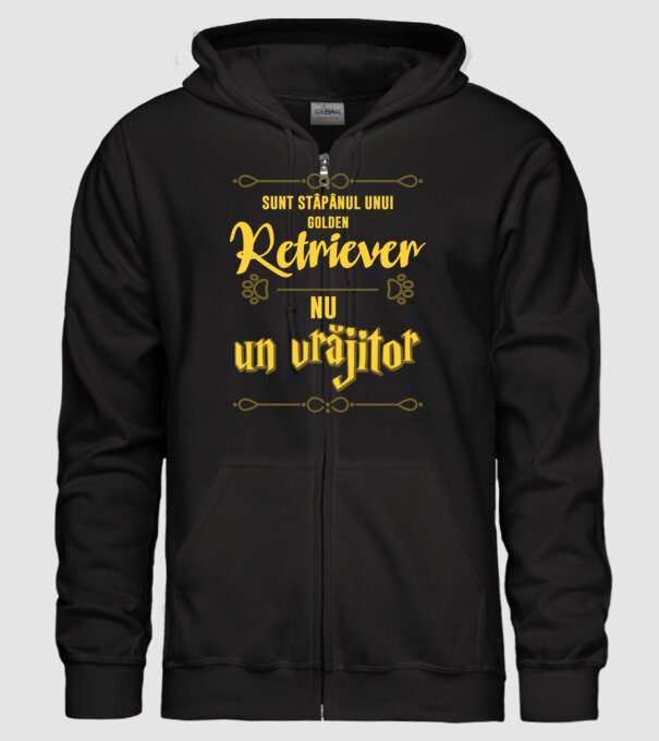 sunt stăpânul unui golden retviever, nu un vrăjitor model negru pe tricou