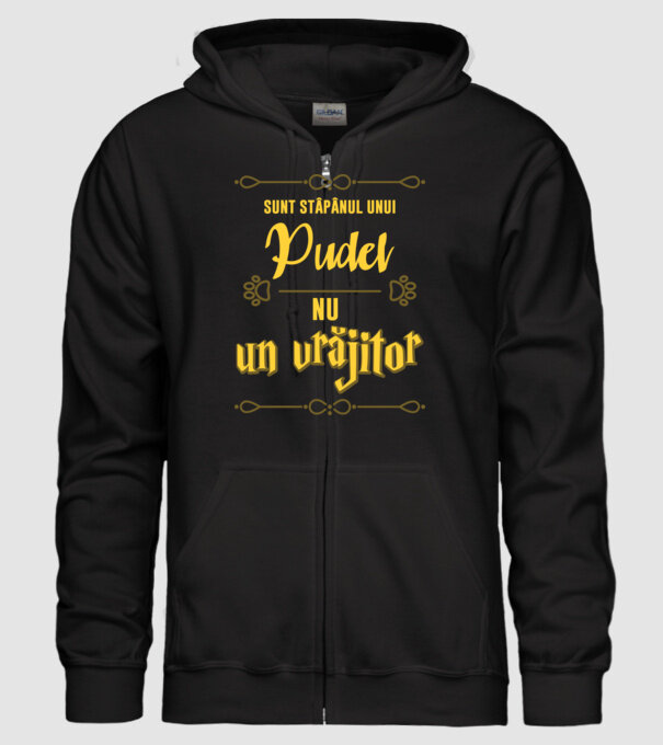 sunt stăpânul unui pudel, nu un vrăjitor model negru pe tricou