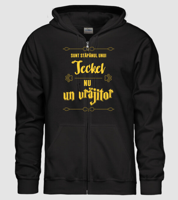 sunt stăpânul unui teckel, nu un vrăjitor model negru pe tricou