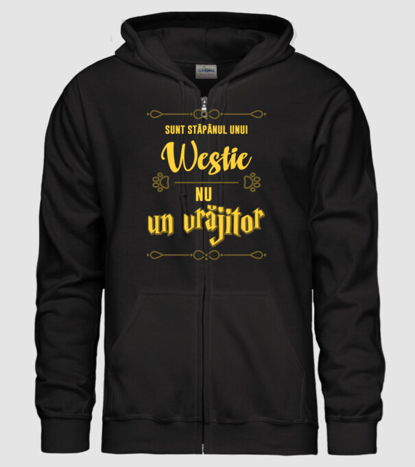 Sunt stăpânul unui westie, nu un vrăjitor model negru pe tricou
