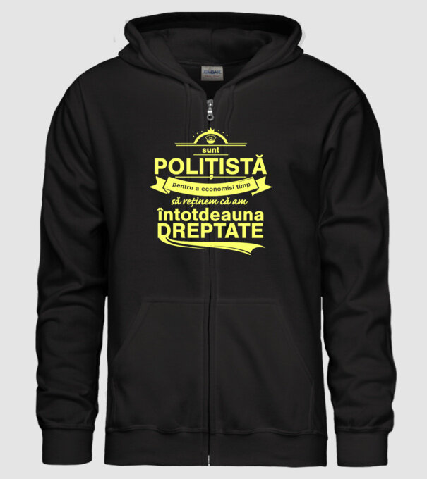 sunt sunt polițistă, pentru a economisi timp, să reținem că am întotdeauna dreptate model negru pe tricou