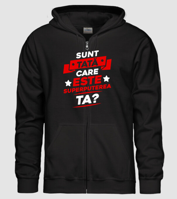Sunt tată, care este superputerea ta model negru pe tricou