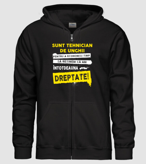 Sunt tehnician de unghii, pentru a economisi timp, să reținem că am întotdeauna dreptate! model negru pe tricou