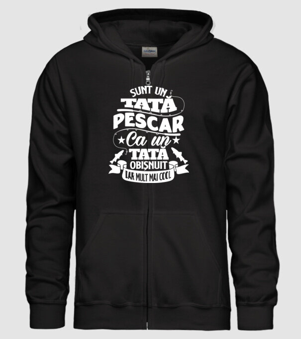 Sunt un tată pescar, ca un tată obișnuit, dar mult mai cool model negru pe tricou