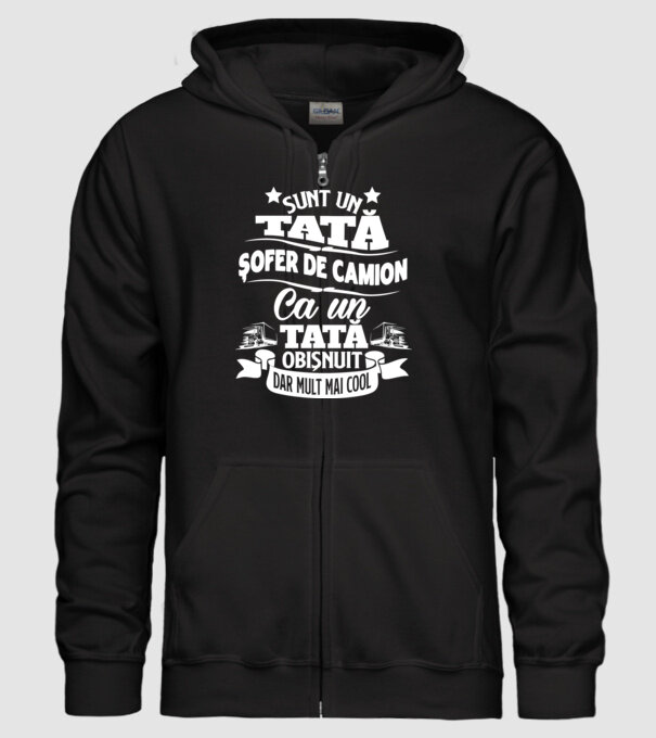 Sunt un tată șofer de camion, ca un tată obișnuit, dar mult mai cool model negru pe tricou