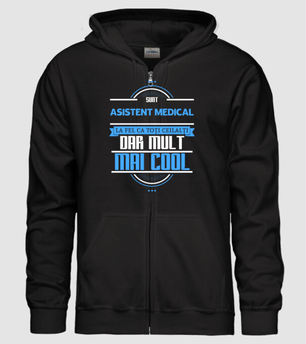 Sunt ASISTENT MEDICAL, la fel ca toți ceilalți, dar mult mai cool model negru pe tricou