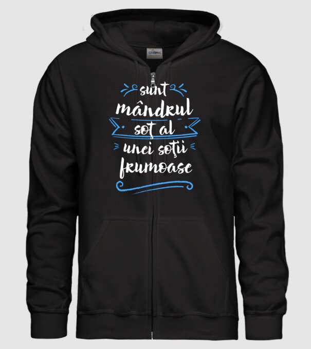 sunt mândrul soț al unei soții frumoase model negru pe tricou