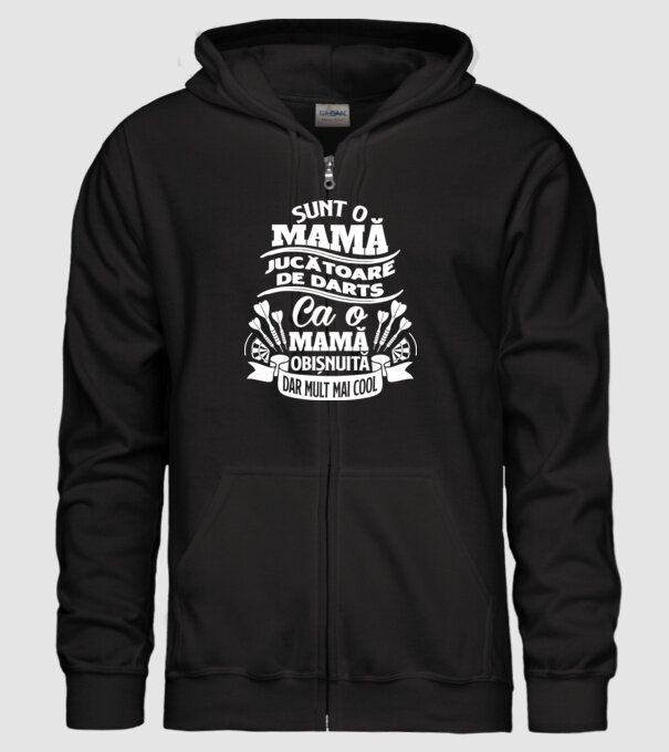 Sunt o mamă jucătoare de darts, ca o mamă obișnuită, dar mult mai cool model negru pe tricou