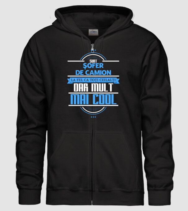 Sunt șofer de camion, la fel ca toți ceilalți, dar mult mai cool model negru pe tricou