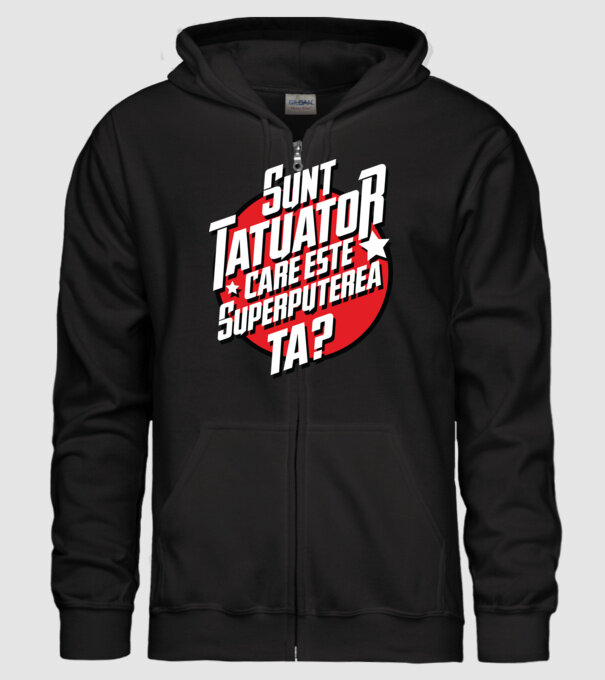 sunt tatuator, care este superputerea ta ta? model negru pe tricou