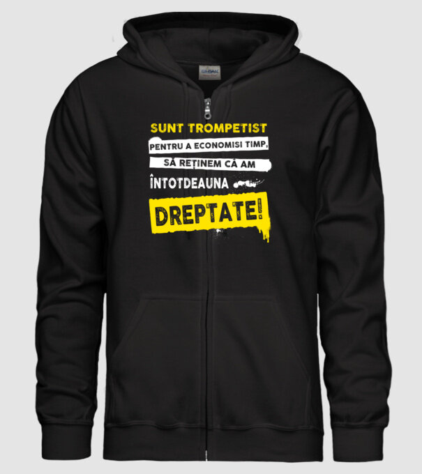 sunt trompetist, pentru a economisi timp, să reținem că am întotdeauna dreptate! model negru pe tricou
