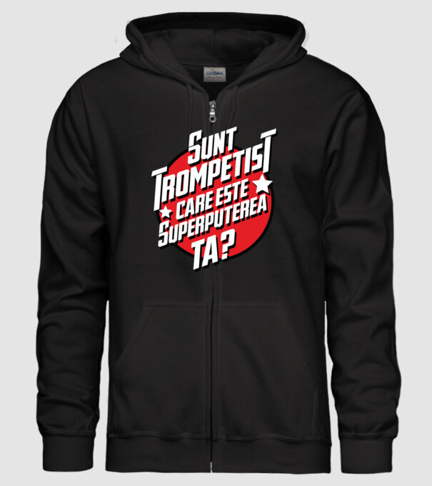 sunt trompetist, care este superputerea ta? model negru pe tricou