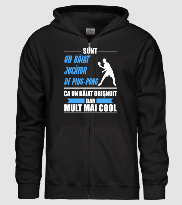 sunt un băiat jucător ping-pong, ca un băiat obișnuit, dar mult mai cool model negru pe tricou
