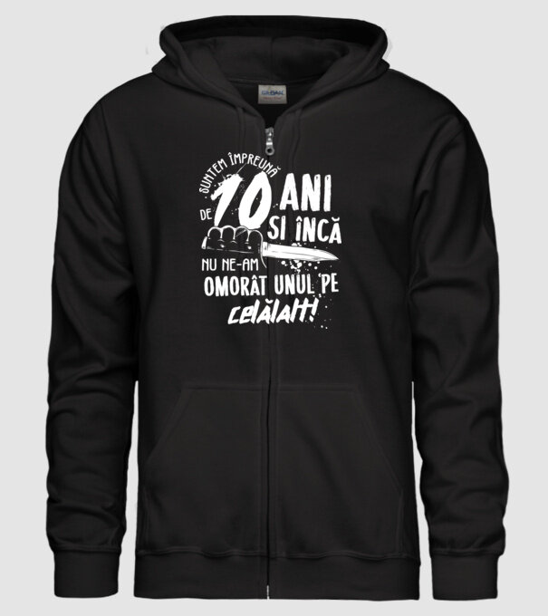 Suntem împreună de 10 ani model negru pe tricou