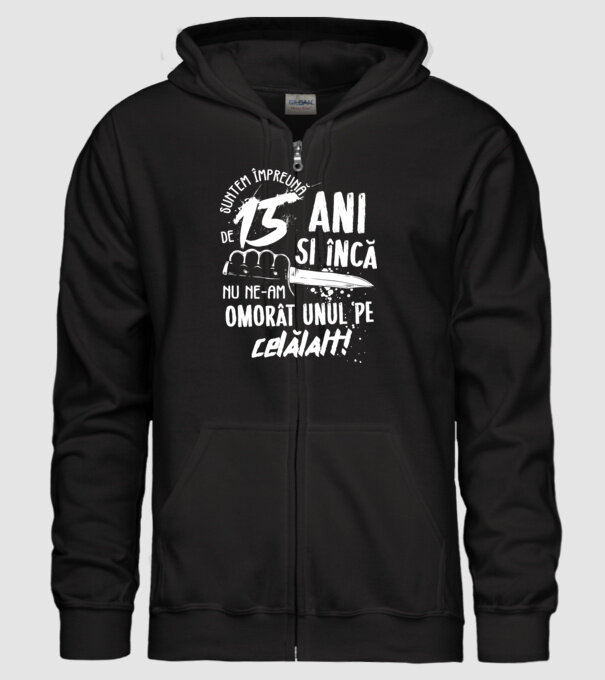 Suntem împreună de 15 ani model negru pe tricou