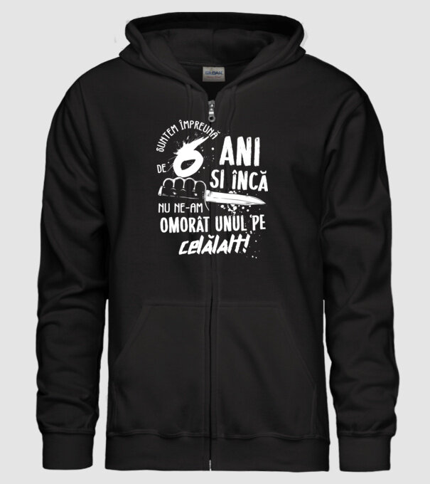 Suntem împreună de 6 ani model negru pe tricou