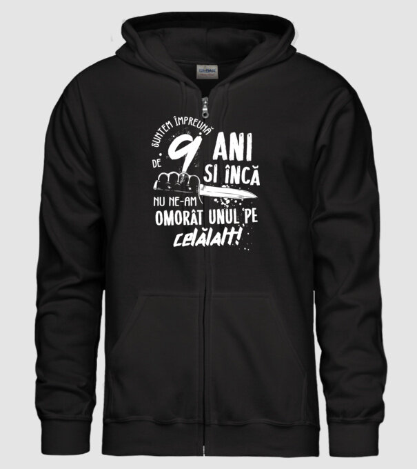 Suntem împreună de 9 ani model negru pe tricou