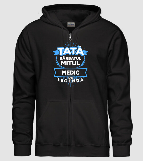 Tată - bărbatul, mitul, medic de legendă model negru pe tricou