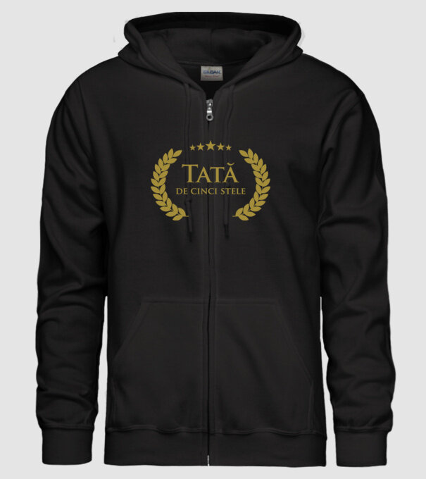 Tată de cinci stele model negru pe tricou