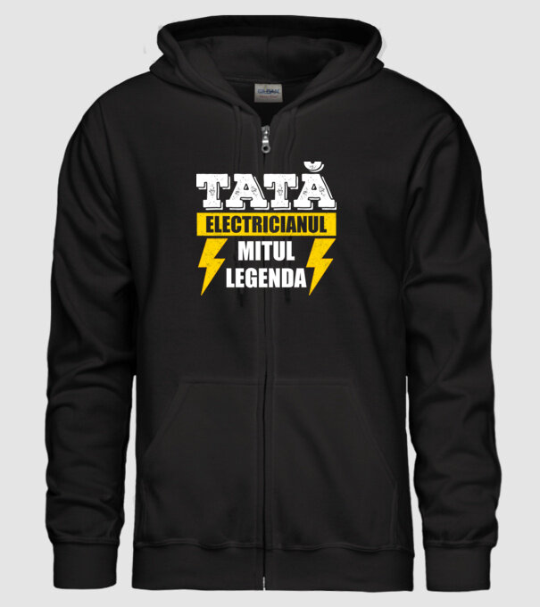 Tată - Electricianul, Mitul, Legenda model negru pe tricou
