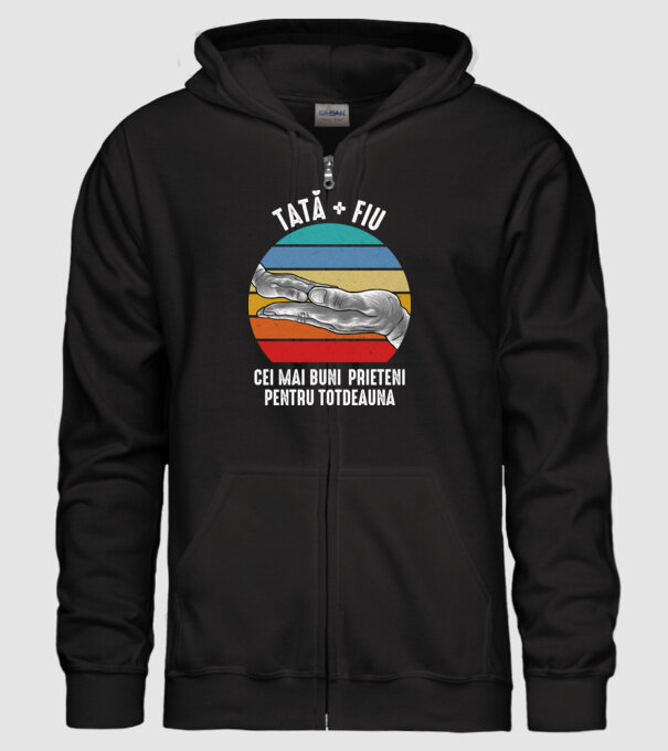 Tată - fiu - Cei mai buni prieteni pentru totdeauna model negru pe tricou