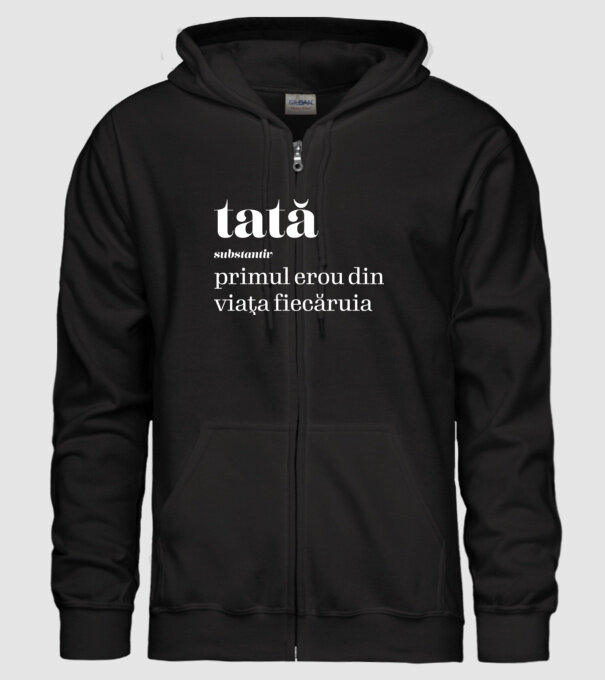 tată - substantiv - primul erou din viața fiecăruia model negru pe tricou