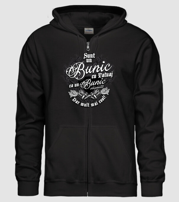 Sunt un bunic cu tatuaj, ca un bunic obișnuit, dar mult mai cool! model negru pe tricou