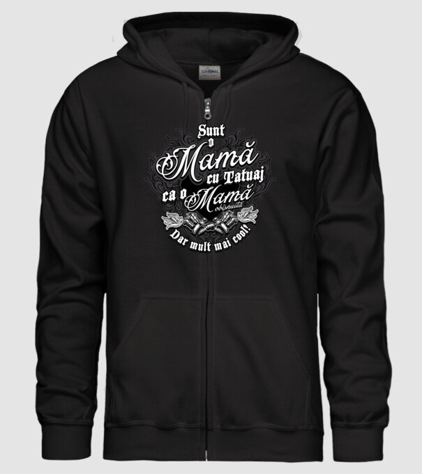Sunt o mama cu tatuaj, ca o mama obișnuit, dar mult mai cool model negru pe tricou
