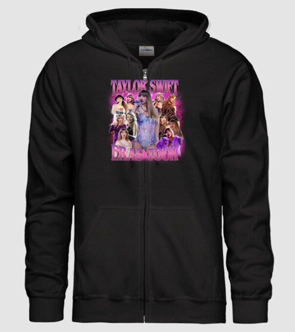 Taylor Swift ERAS bootleg 01 model negru pe tricou