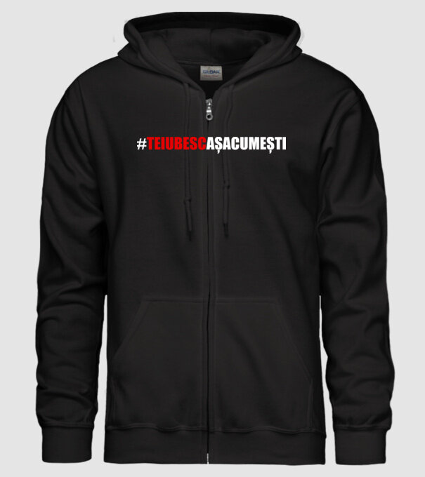 Te iubesc așa cum ești model negru pe tricou