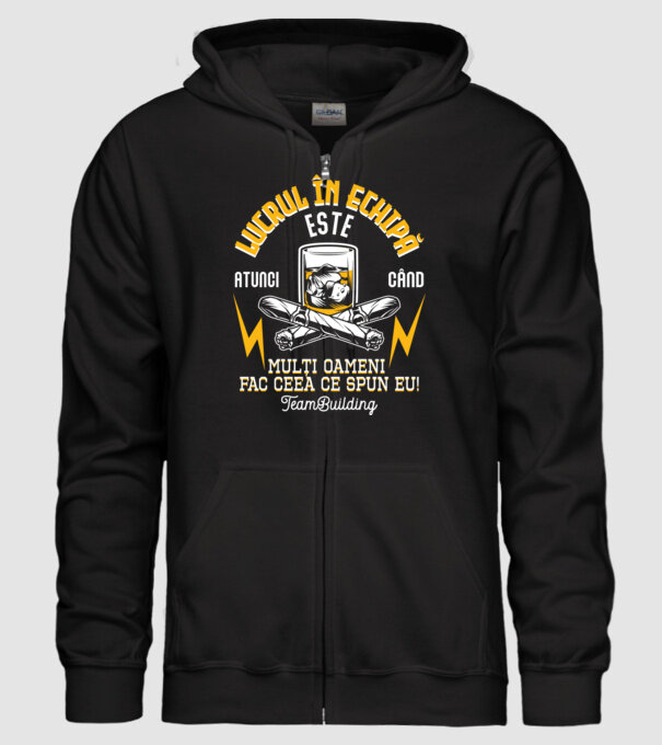 Lucrul în echipă este atunci când mulți oameni fac ceea ce spun eu! Team-building model negru pe tricou