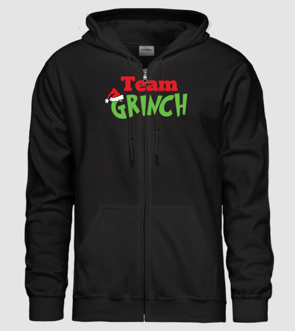 Team Grinch model negru pe tricou
